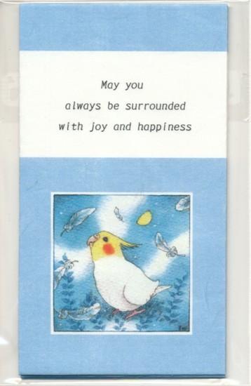 和紙　ぽち袋　ミニ封筒　オカメインコ　月夜　英語版　(10枚セット）