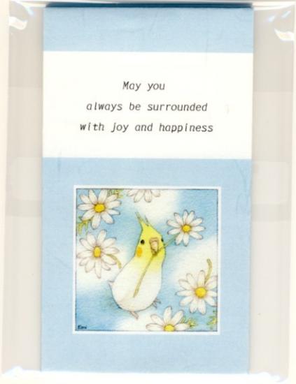 和紙　ぽち袋　ミニ封筒　オカメインコ マーガレット　英語版　(10枚セット）