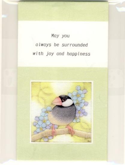 和紙　ぽち袋　ミニ封筒　文鳥　忘れな草　英語版　(10枚セット）